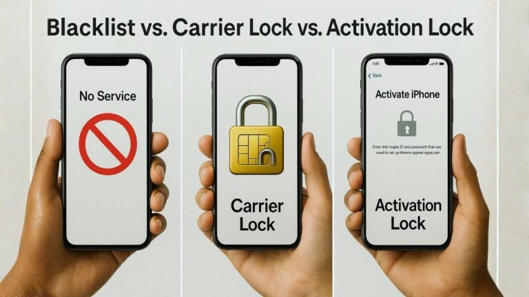 Blacklist vs. Carrier Lock vs. Activation Lock — Three Different Problems, Three Different Fixes